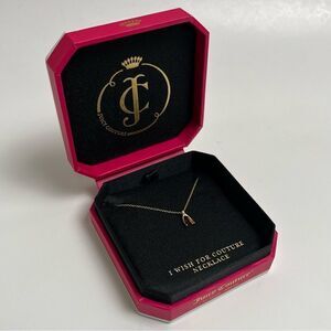 Juicy Couture Wishbone Necklace I Wish For Couture Late 00s Dainty Gold Tone NWT